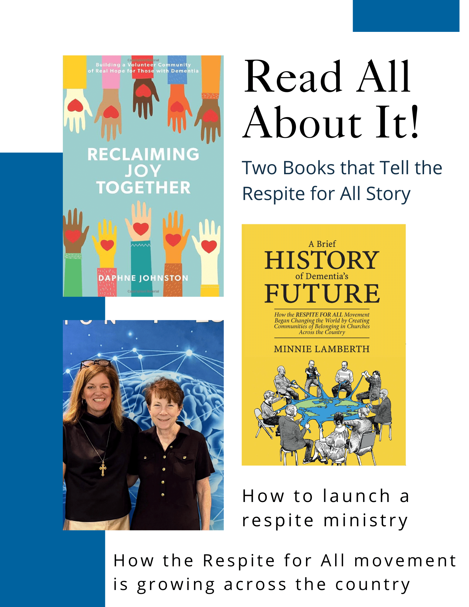 Book cover for Reclaiming Joy Together includes multi-colored hands with hearts.